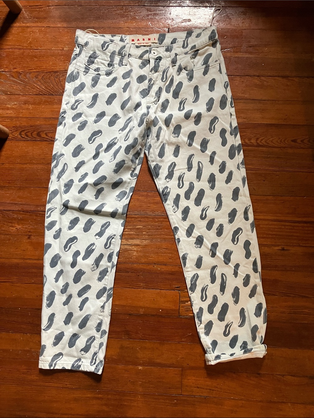Marni Brushstroke Graphic Jeans